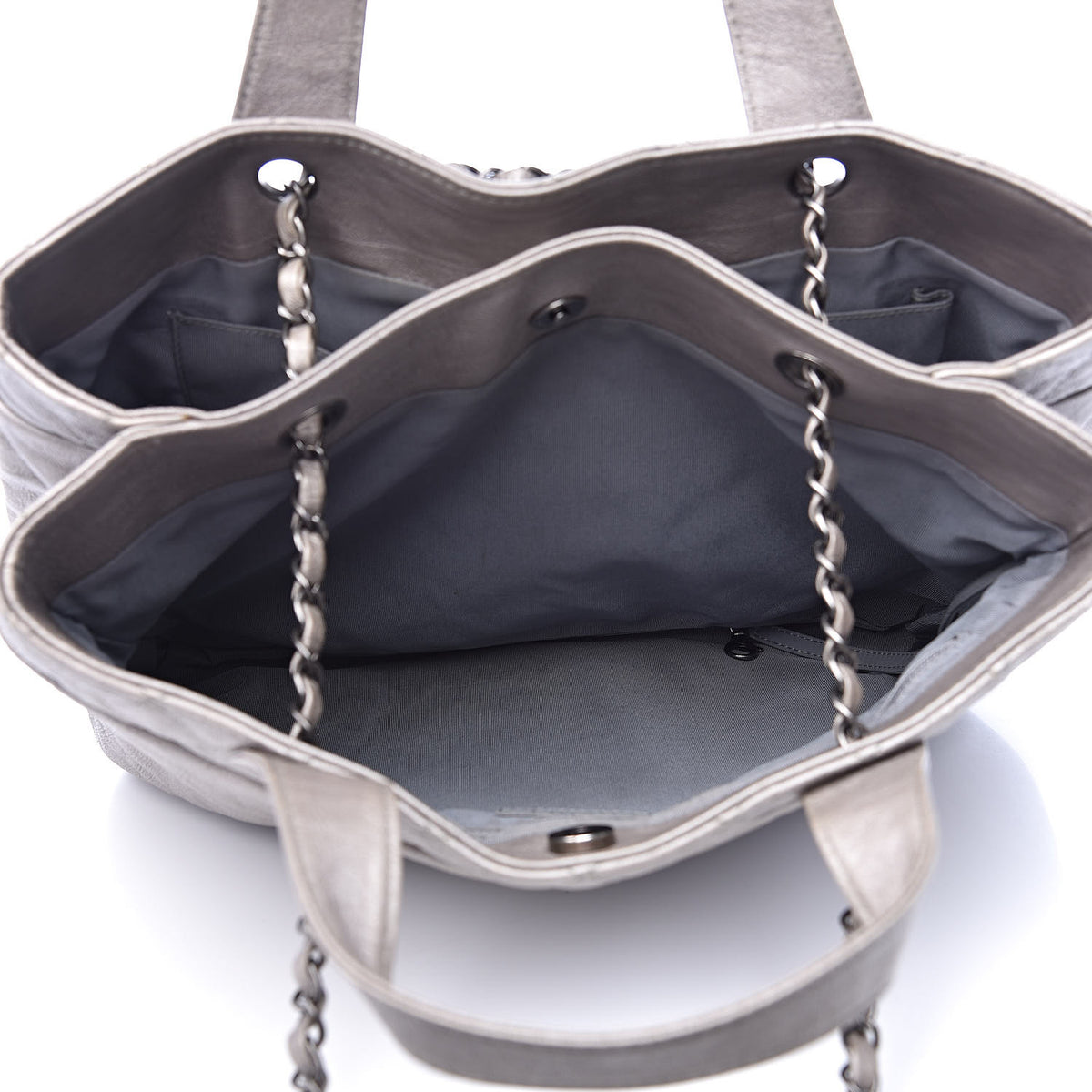 Calfskin Large Trianon Tote Grey