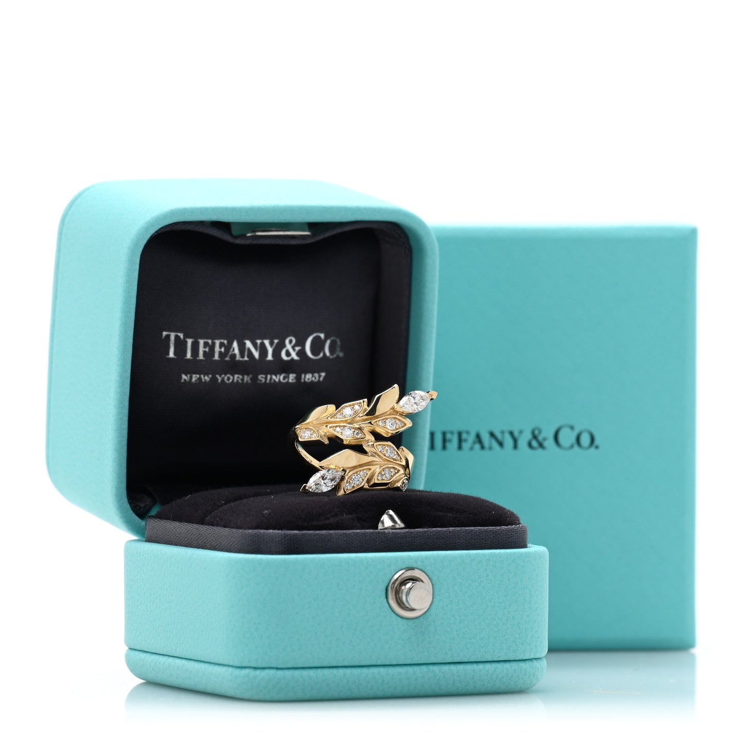 18K Yellow Gold Diamond Victoria Vine Bypass Ring 47 4