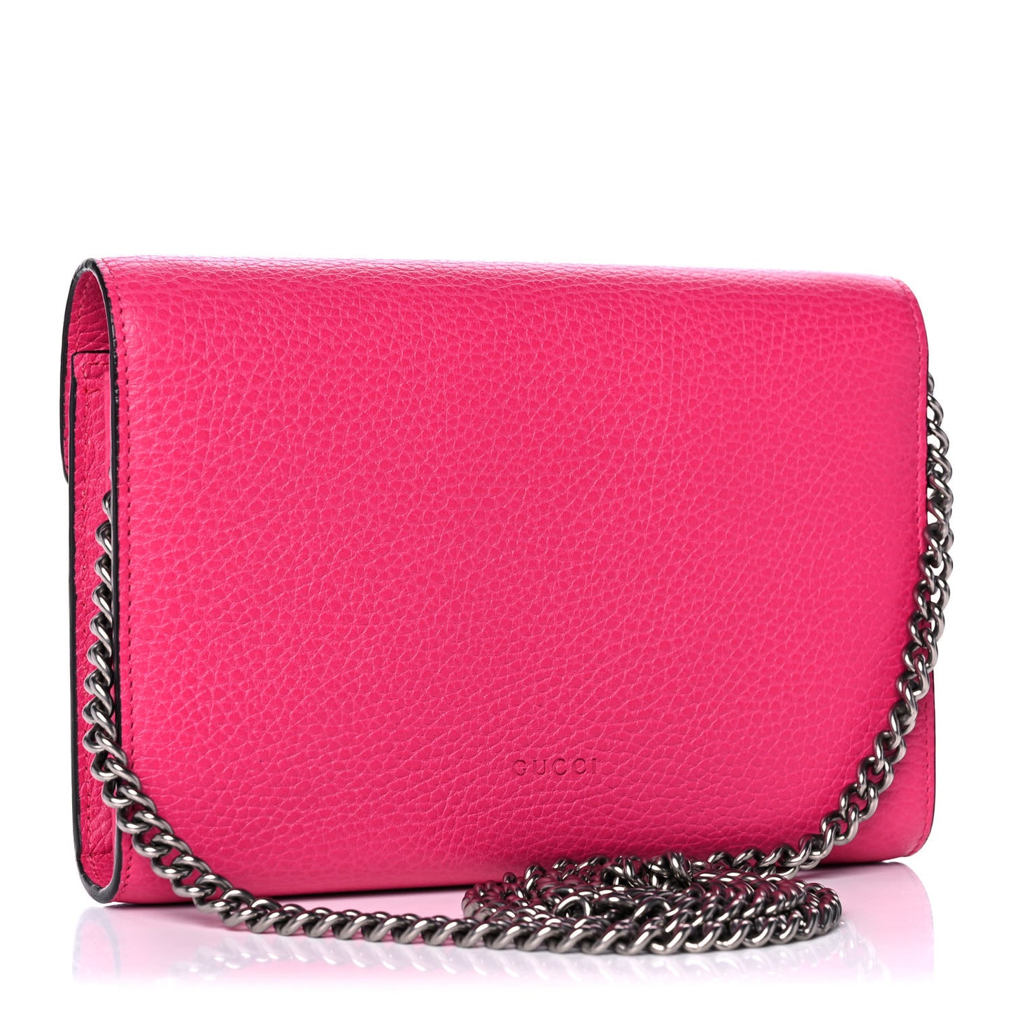 Dollar Calfskin Crystal Mini Dionysus Chain Wallet Box Pink