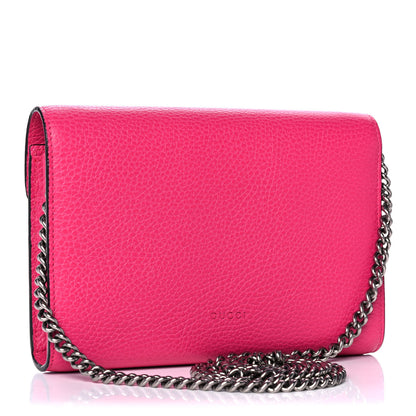 Gucci Dollar Calfskin Crystal Mini Dionysus Chain Wallet Box Pink 3 of 12