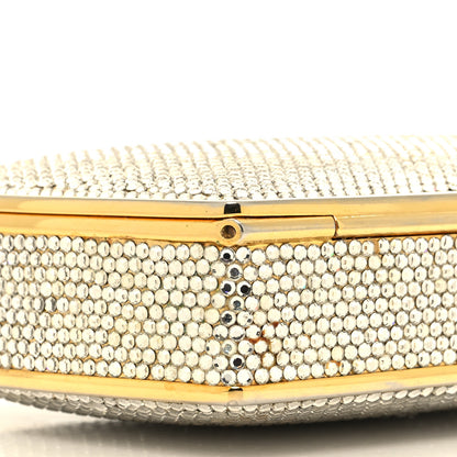 Judith Leiber Swarovski Crystal Minaudiere Clutch Gold Silver 9 of 11