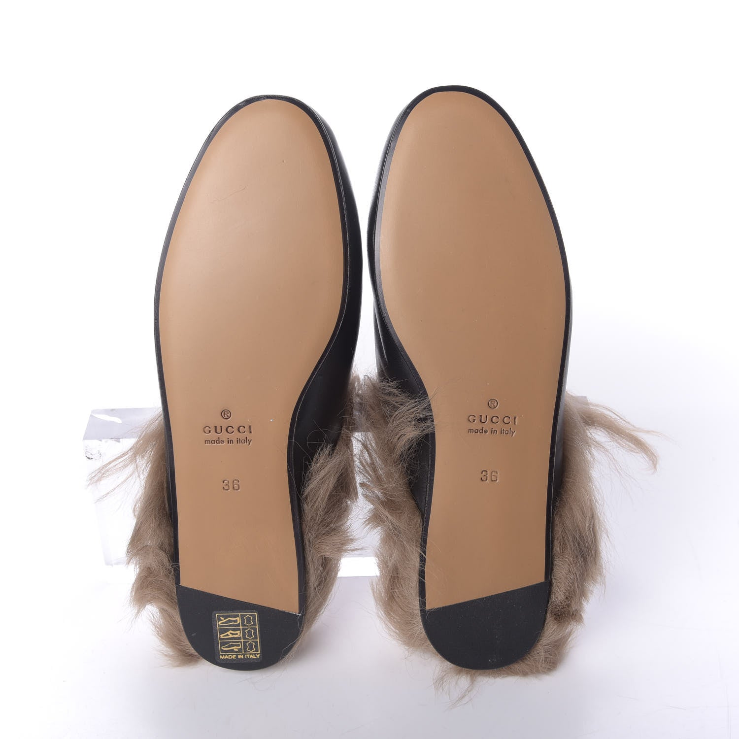 Gucci Calfskin Fur Tiger Embroidered Womens Princetown Slippers 36 Black 7 of 10