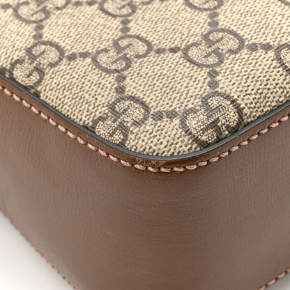 Gucci GG Supreme Monogram Azalea Calfskin Retro Interlocking G Messenger Shoulder Bag Beige Ebony Brown Sugar 12 of 15