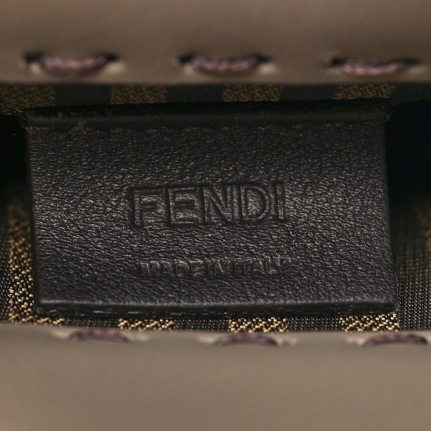 Vitello King Plexiglass Logo Embossed Mini Fendi Sunshine Shopper Tote Tortora