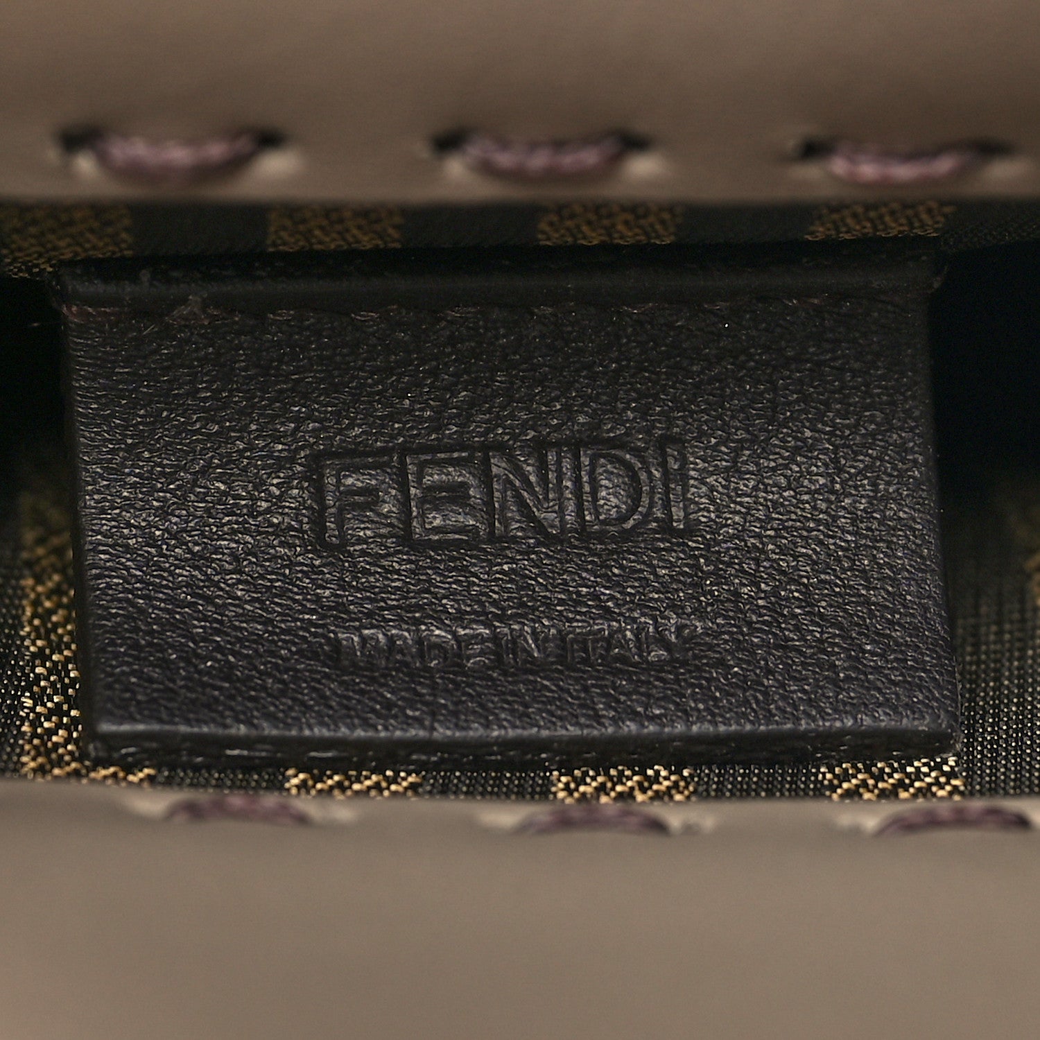 Fendi Vitello King Plexiglass Logo Embossed Mini Fendi Sunshine Shopper Tote Tortora 6 of 11