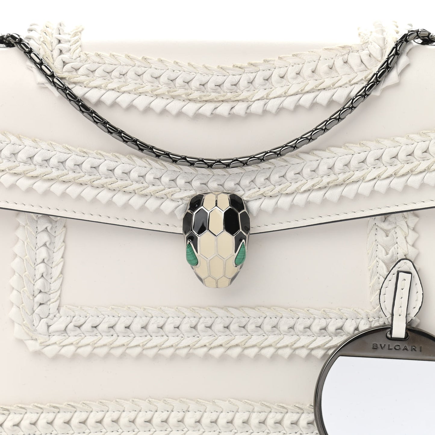 Calfskin Serpenti Forever Shoulder Bag White