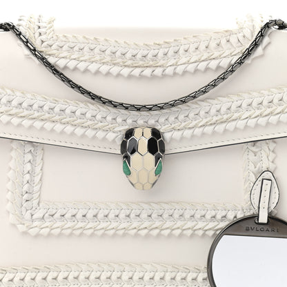 Bulgari Calfskin Serpenti Forever Shoulder Bag White 7 of 9