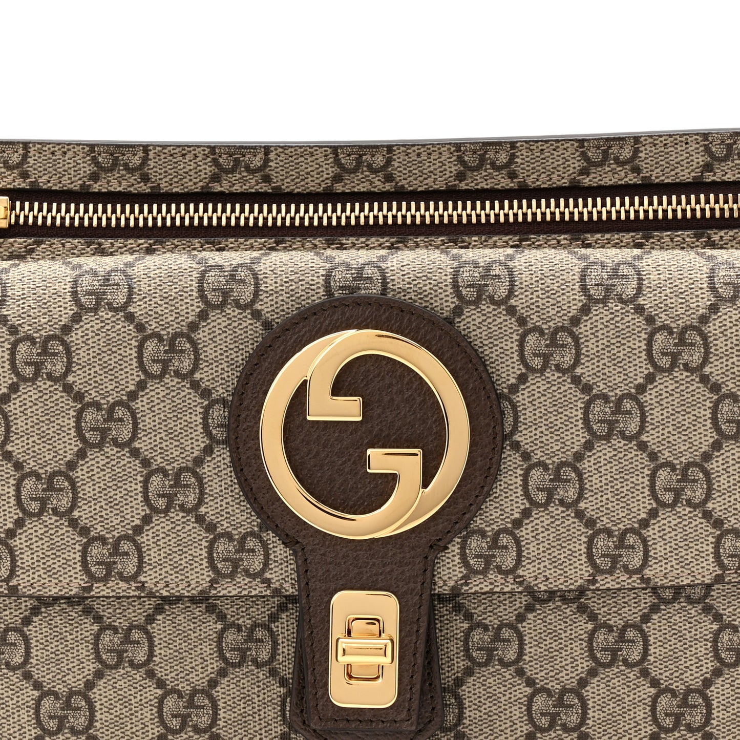 GG Supreme Monogram Textured Dollar Calfskin Blondie Belt Bag Beige Ebony New Acero