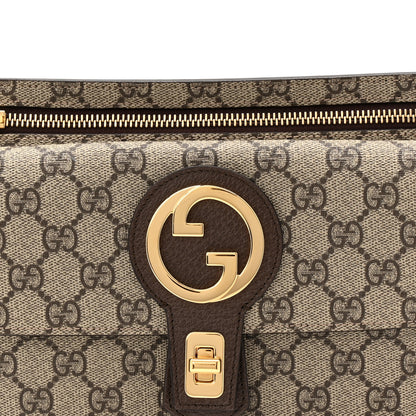 Gucci GG Supreme Monogram Textured Dollar Calfskin Blondie Belt Bag Beige Ebony New Acero 7 of 9
