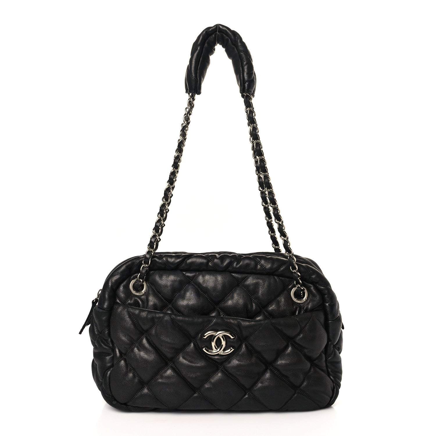 Chanel Lambskin Bubble Quilt Camera Case Black 1 of 10