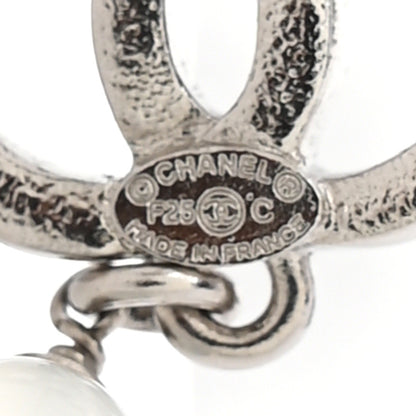 Chanel Crystal Pearl CC Drop Earrings Gold 4 of 5