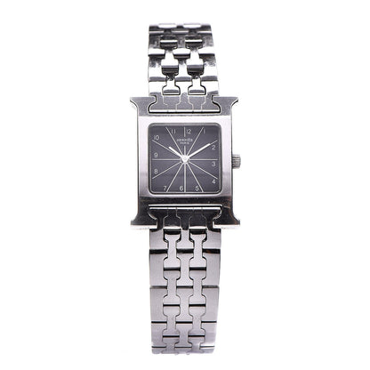 Hermes Stainless Steel 21mm Heure H Hour Quartz Watch Black 1 of 7