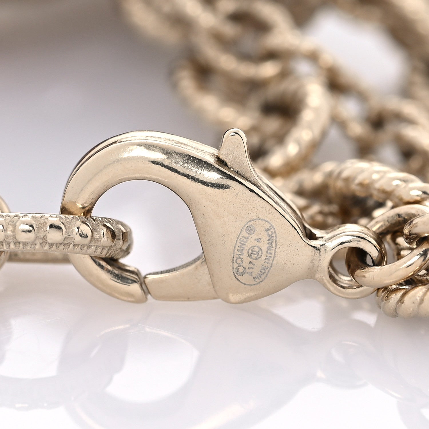 Chanel Resin Multistrand Chain CC Bracelet Gold Tortoise 4 of 4