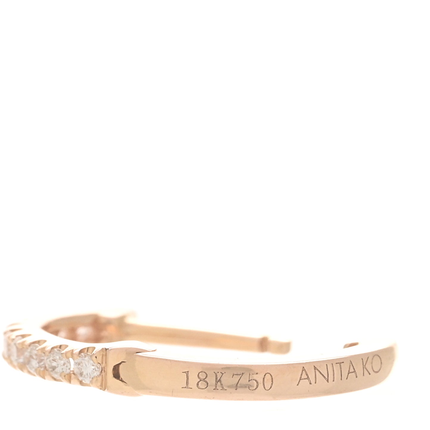 18K Rose Gold Diamond Small Huggie Earrings