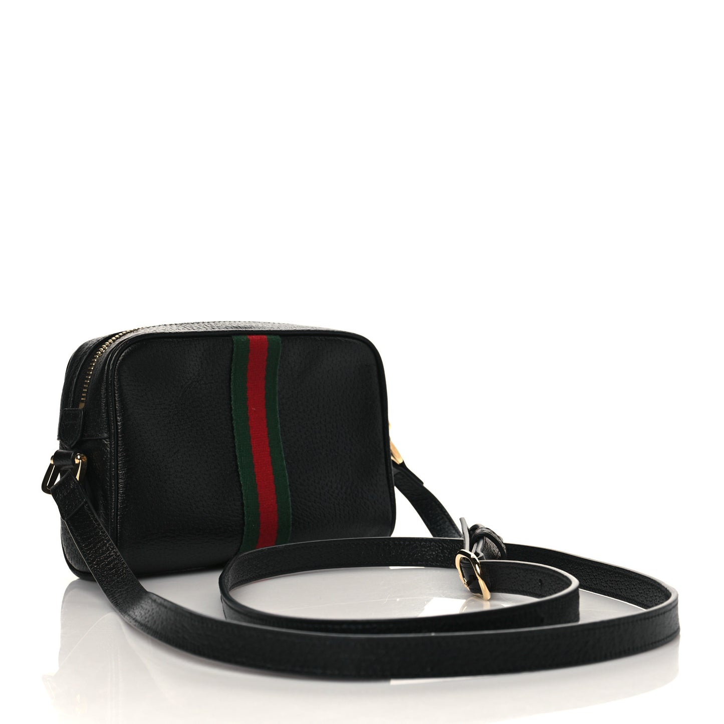 Calfskin Web Mini Ophidia Shoulder Bag Black