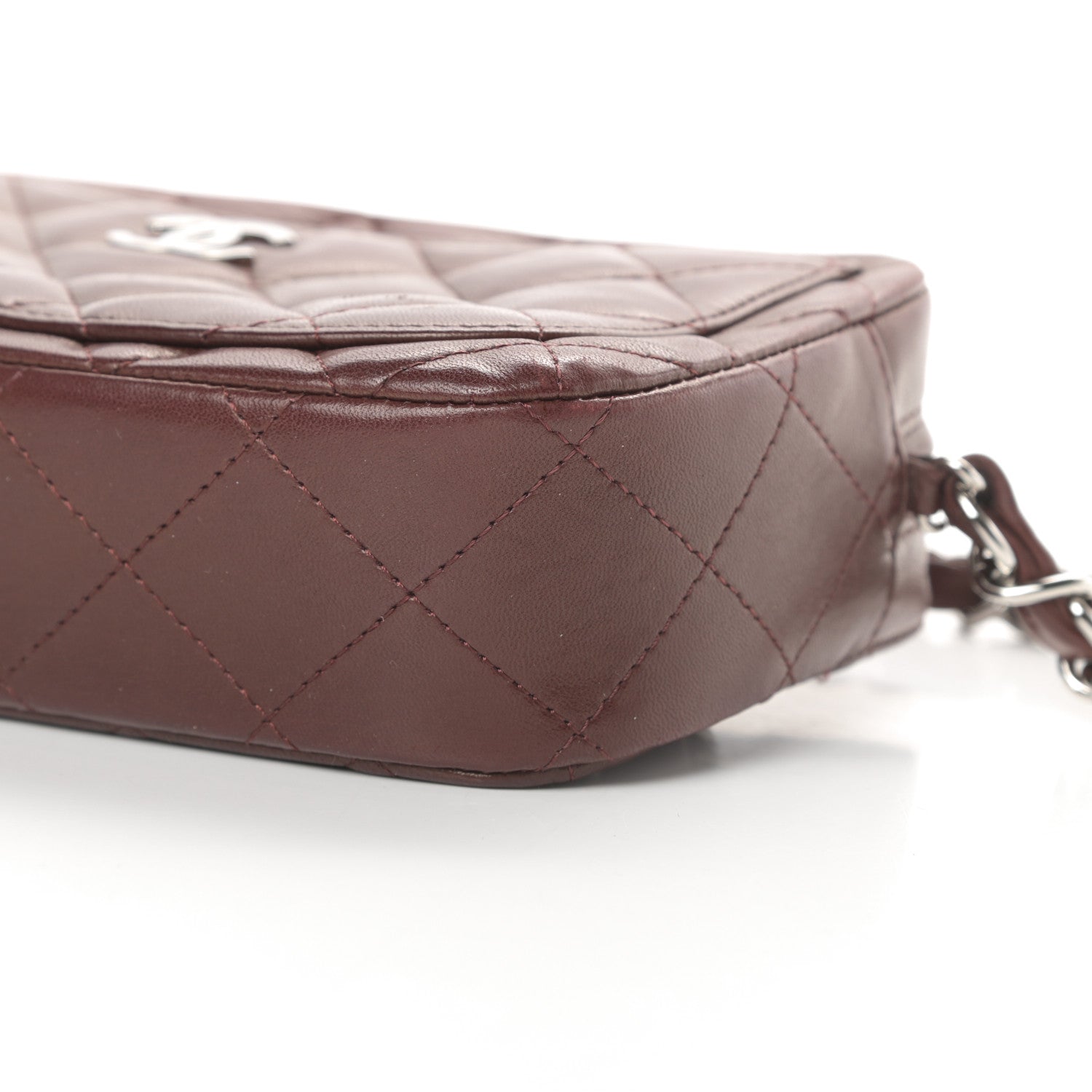 Chanel Lambskin Quilted Timeless Camera Case Burgundy 10 of 11