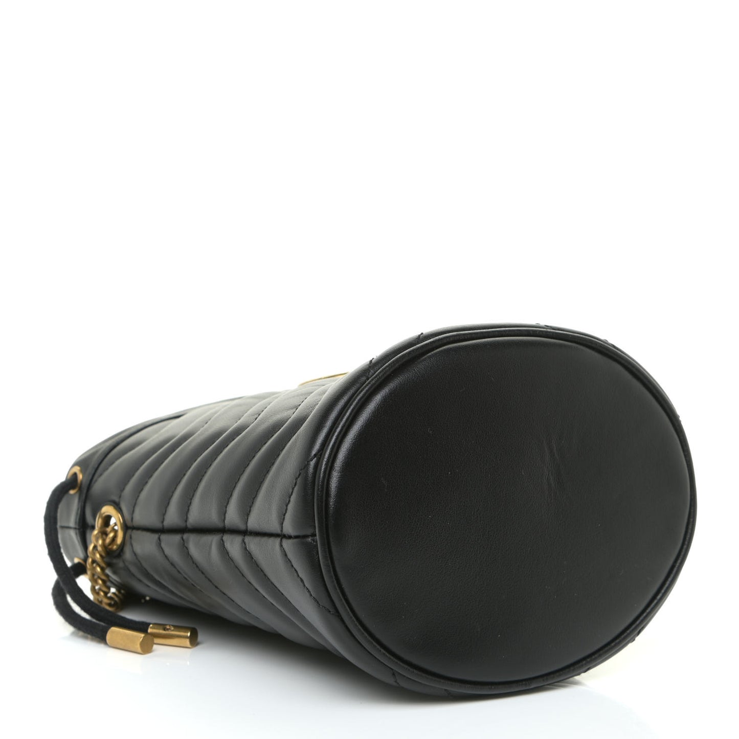 Calfskin Matelasse Mini GG Marmont 2.0 Bucket Bag Black