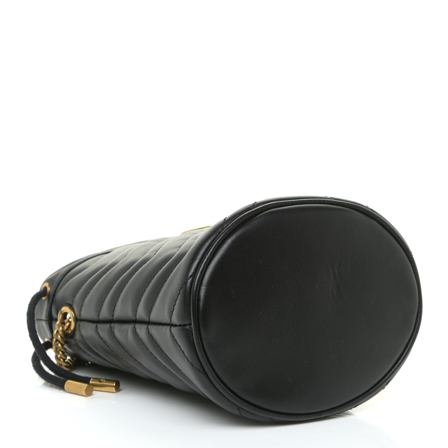Gucci Calfskin Matelasse Mini GG Marmont 2.0 Bucket Bag Black 4 of 9