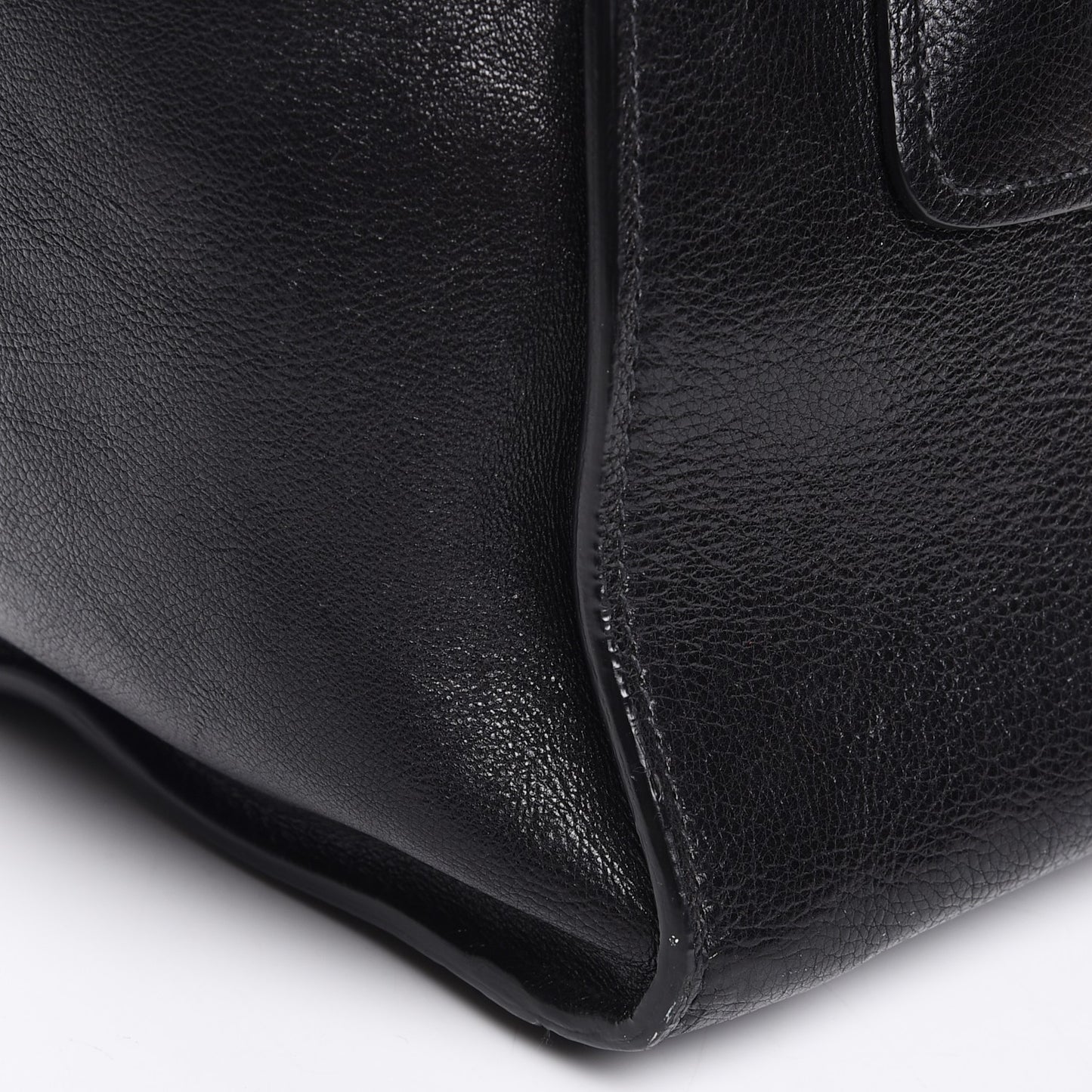 Glace Calf Small Twin Pocket Tote Nero Black