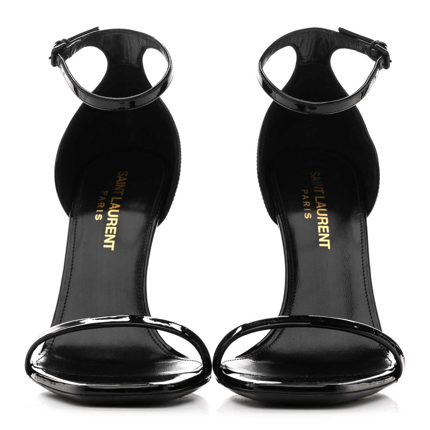 Patent Calfskin Opyum 110 Sandals 35.5 Black