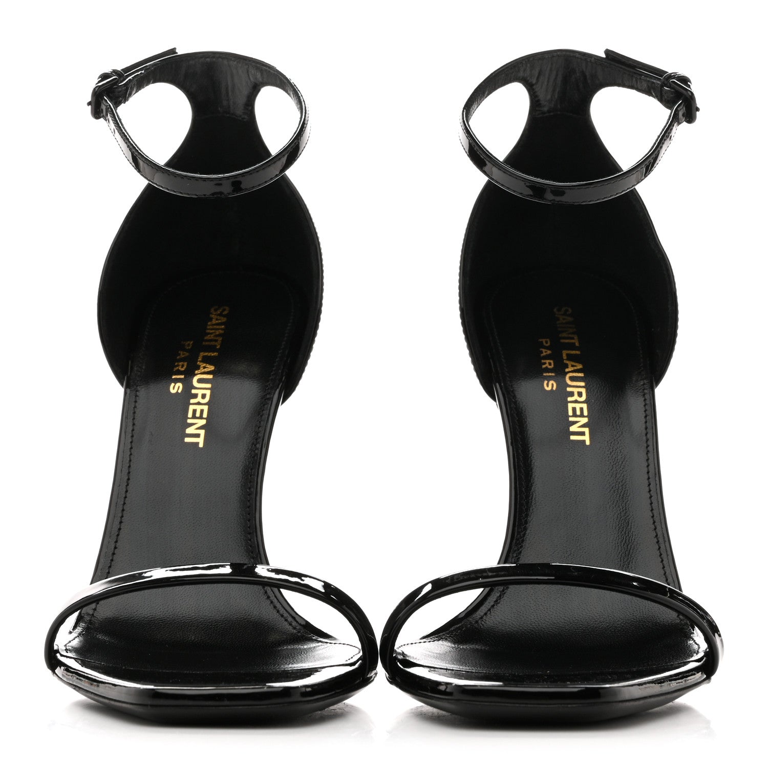 Saint Laurent Patent Calfskin Opyum 110 Sandals 35.5 Black 3 of 10