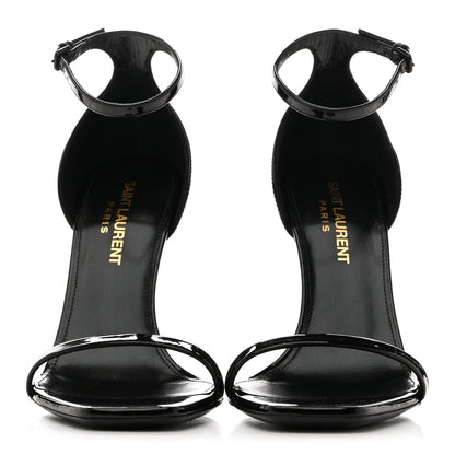 Saint Laurent Patent Calfskin Opyum 110 Sandals 35.5 Black 3 of 10