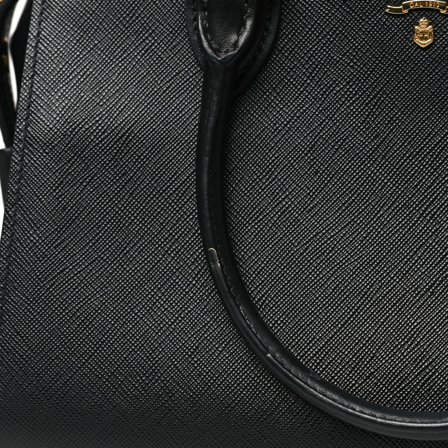 Saffiano Soft Calfskin Double Handle Satchel Black