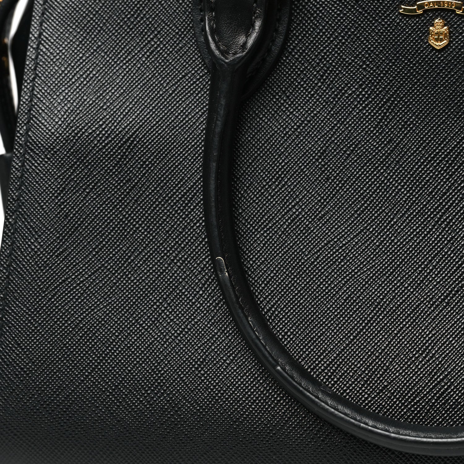 Prada Saffiano Soft Calfskin Double Handle Satchel Black 10 of 10