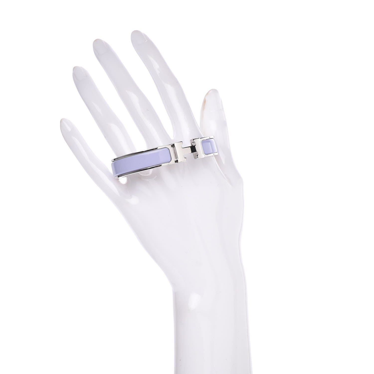 Hermes Enamel Narrow Clic Clac H Bracelet GM Parme 2 of 6