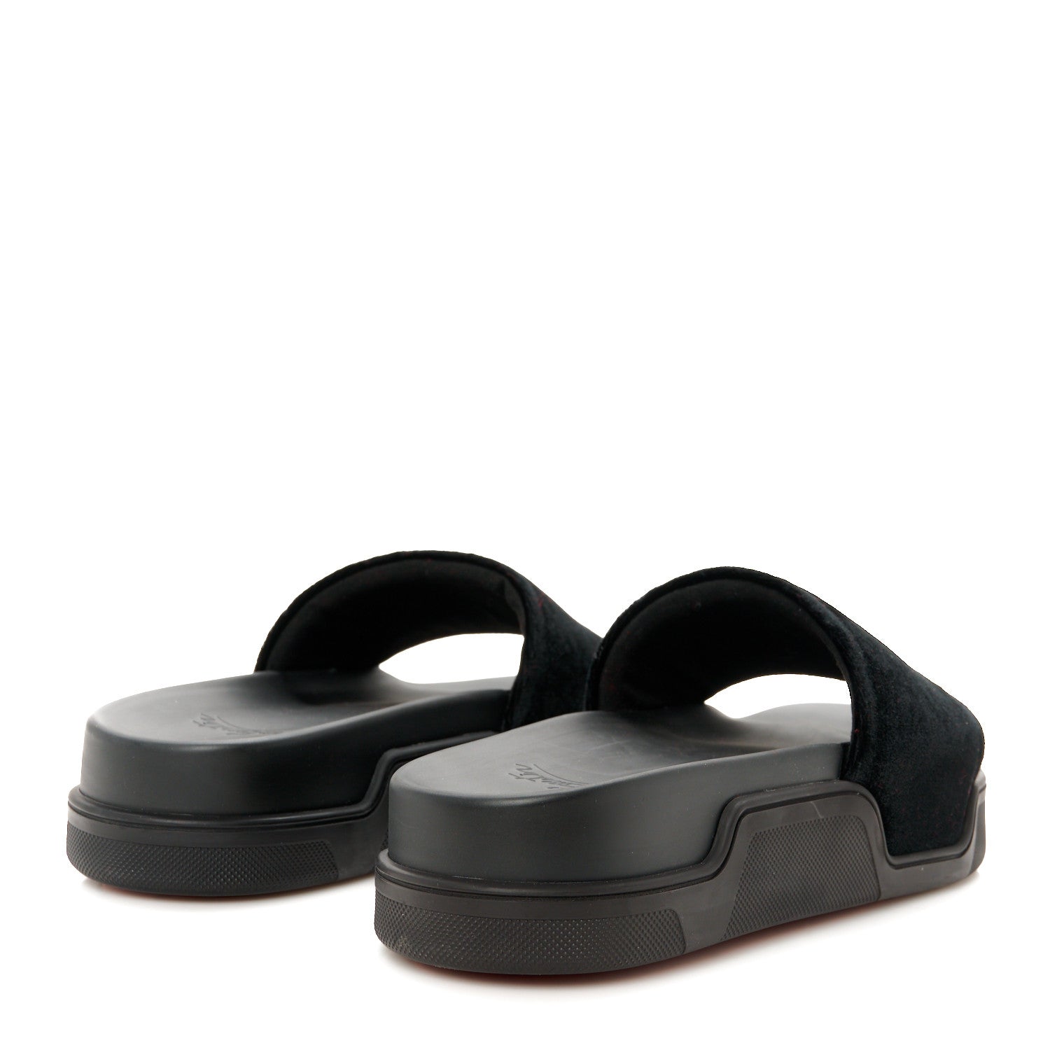 Christian Louboutin Suede Womens Navy Pool Donna Flat Slide Sandals 37 Black 5 of 10