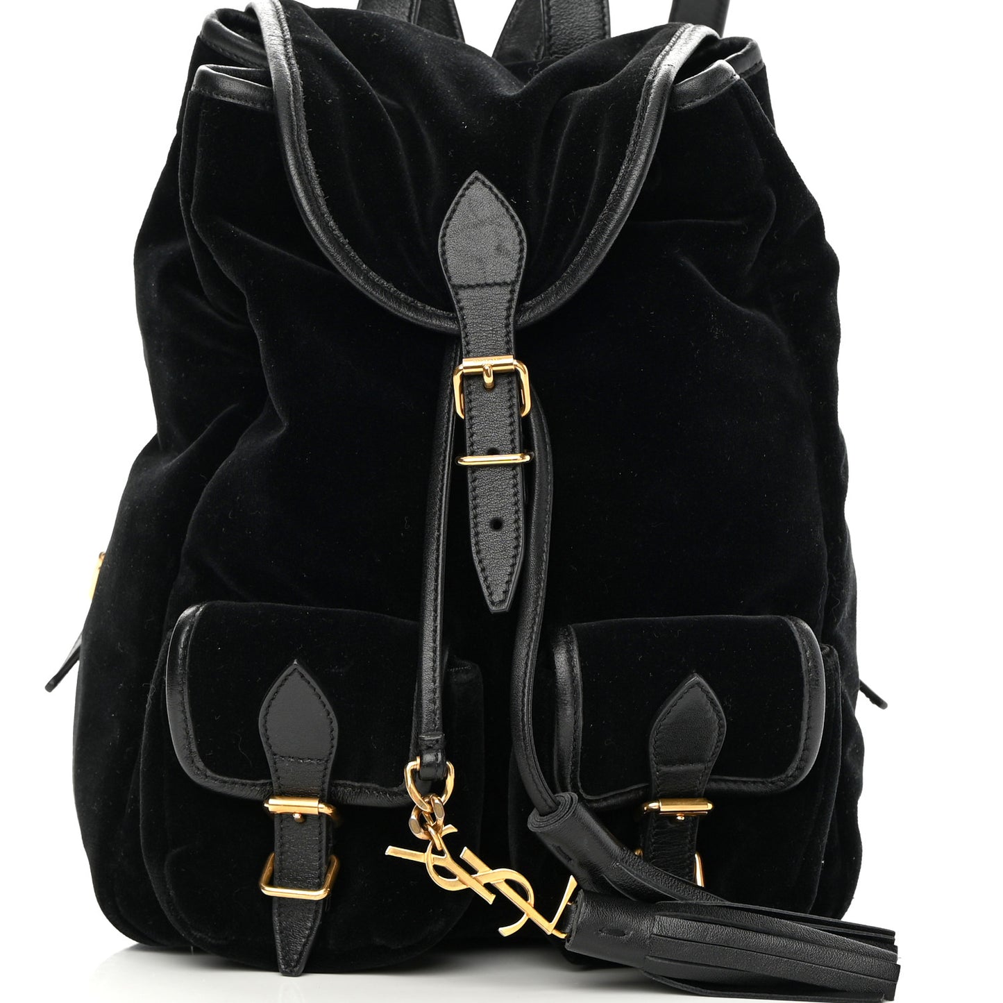 Velvet Calfskin Small Festival Backpack Black
