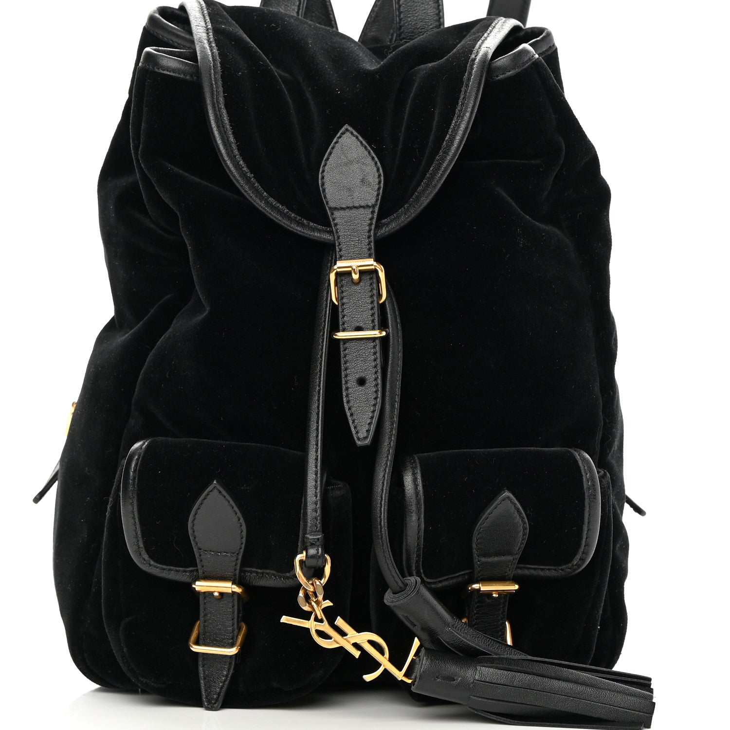 Saint Laurent Velvet Calfskin Small Festival Backpack Black 10 of 13