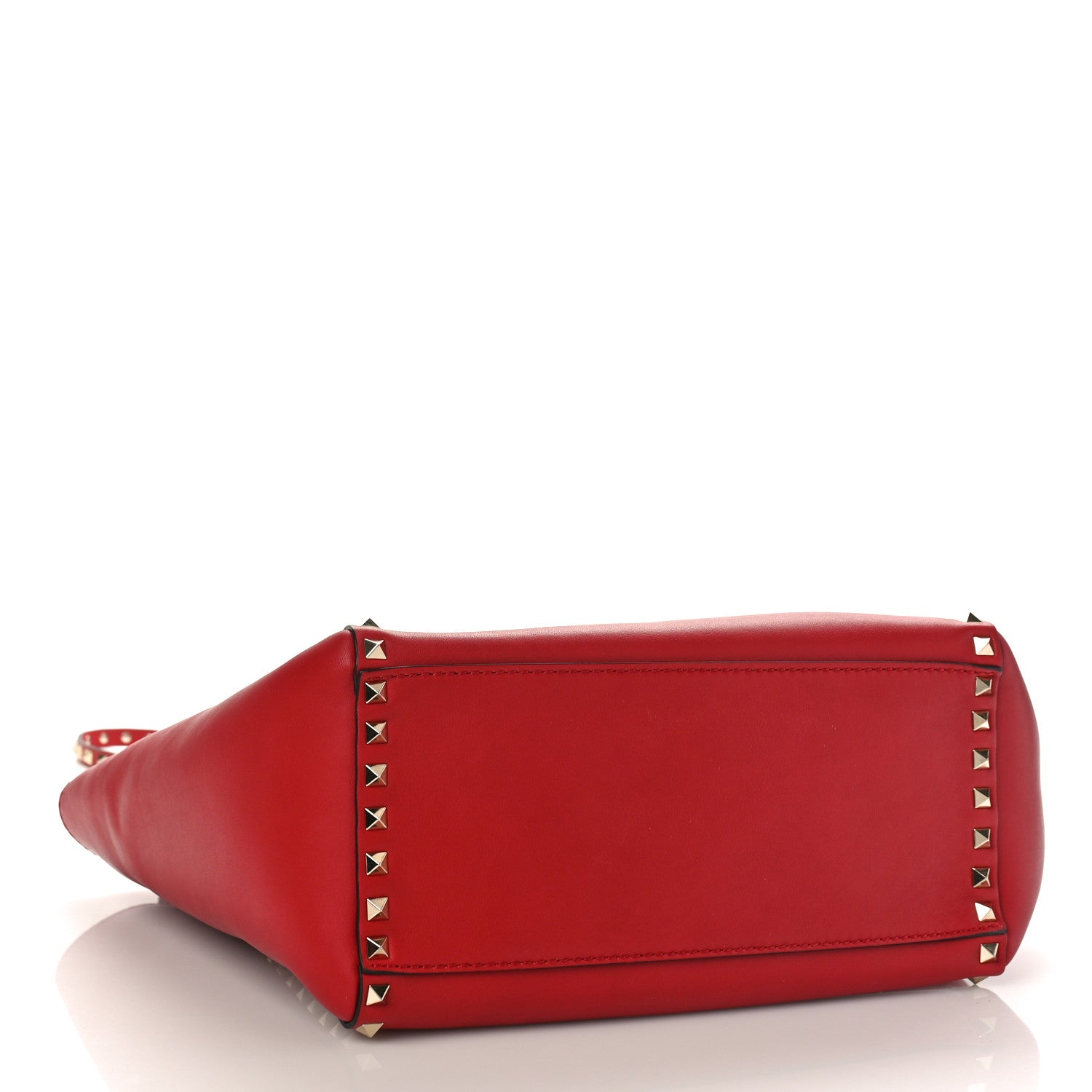 Valentino Garavani Vitello Rockstud Double Handle Tote Red 4 of 8