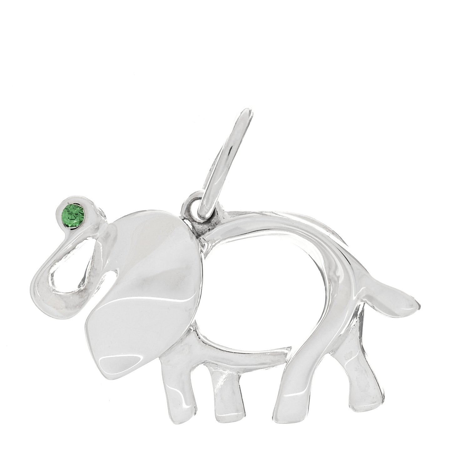Sterling Silver Tsavorite Save the Wild Elephant Charm