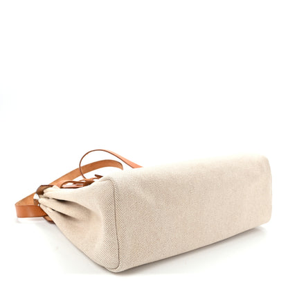 Hermes Toile Vache Calfskin Herbag PM 30 Black Natural 4 of 11