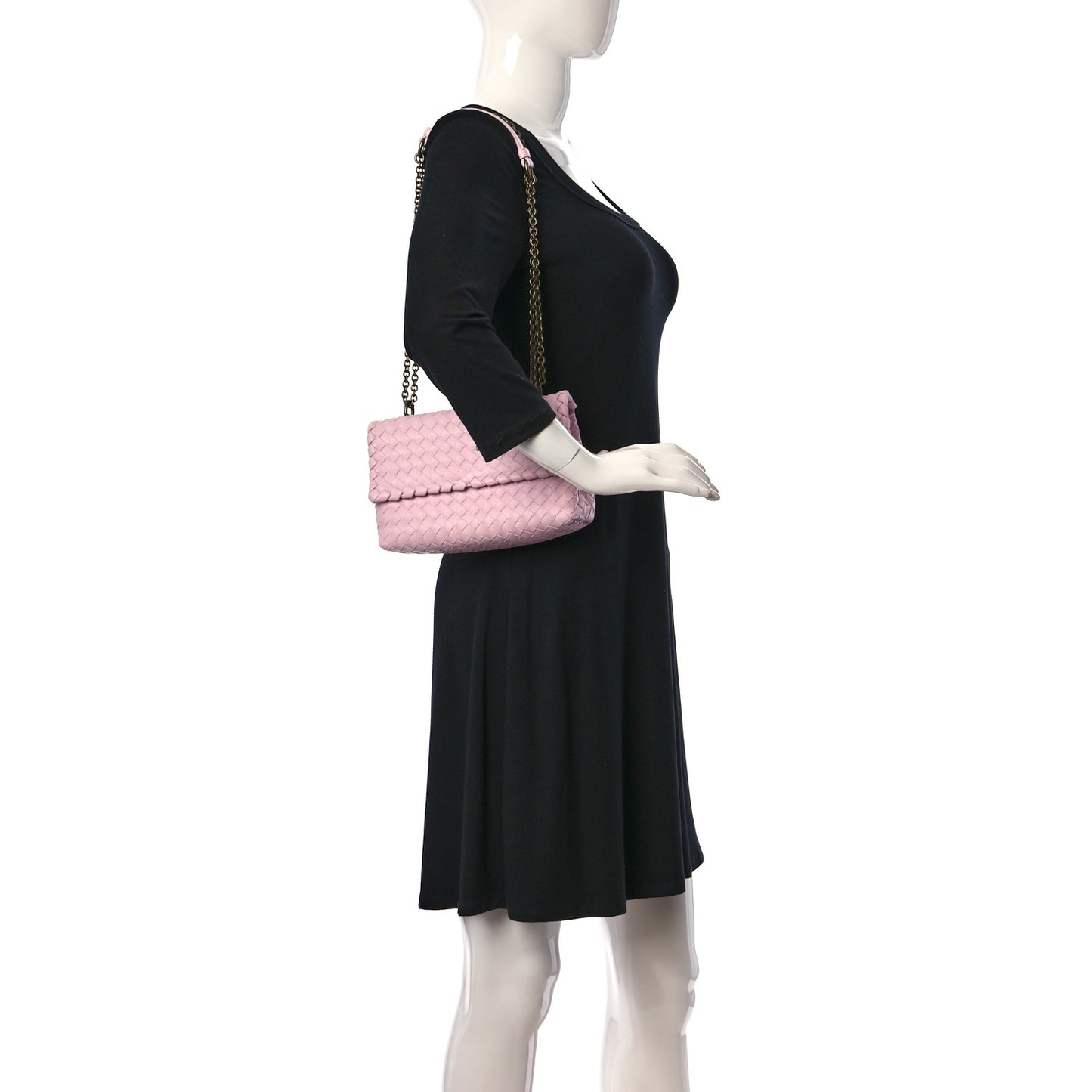 Nappa Intrecciato Baby Olimpia Shoulder Bag Dragee