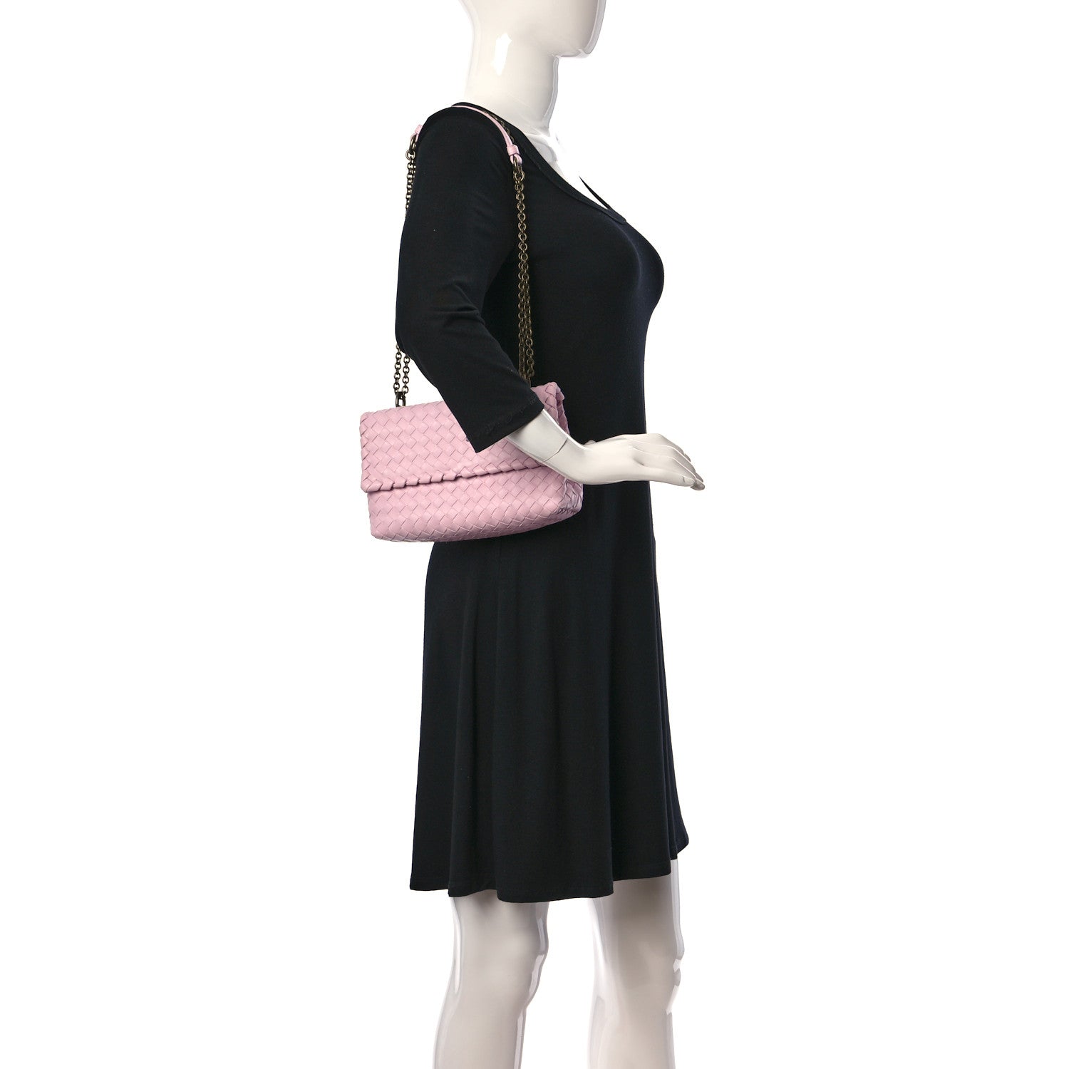 Bottega Veneta Nappa Intrecciato Baby Olimpia Shoulder Bag Dragee 2 of 11