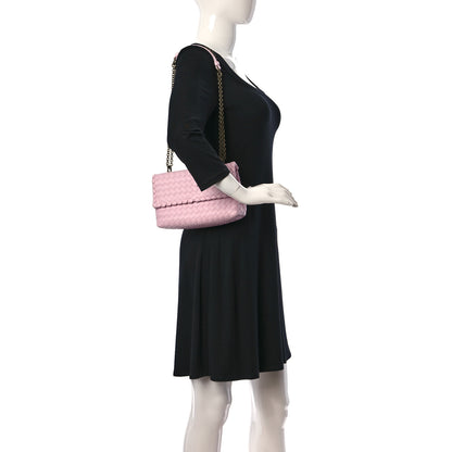 Bottega Veneta Nappa Intrecciato Baby Olimpia Shoulder Bag Dragee 2 of 11