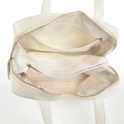 Chanel Calfskin Wild Stitch Surpique Top Handle Bag White 8 of 12