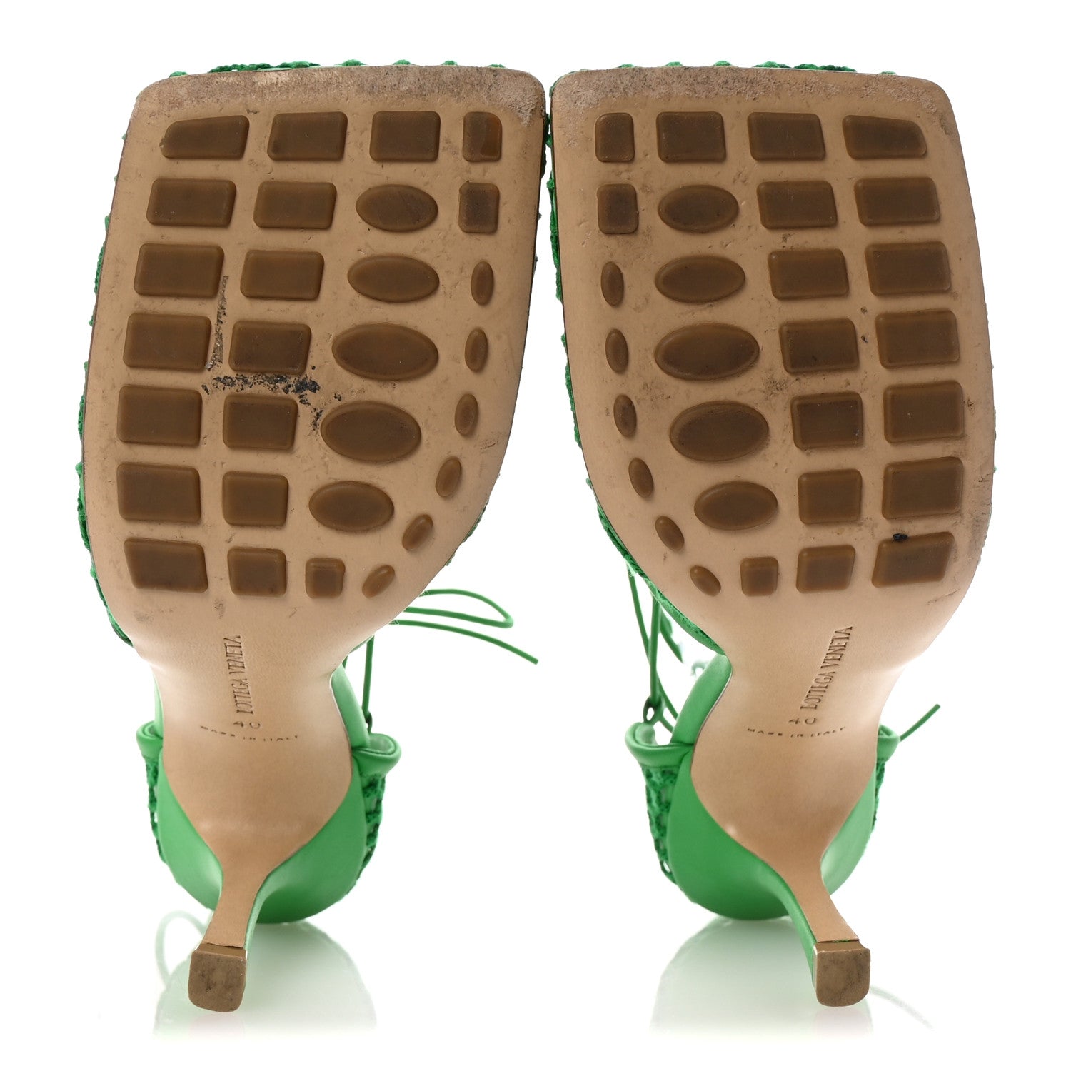 Bottega Veneta Mesh Nappa Stretch Ankle Tie 90mm Sandals 40 Grass 6 of 8