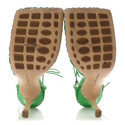 Bottega Veneta Mesh Nappa Stretch Ankle Tie 90mm Sandals 40 Grass 6 of 8