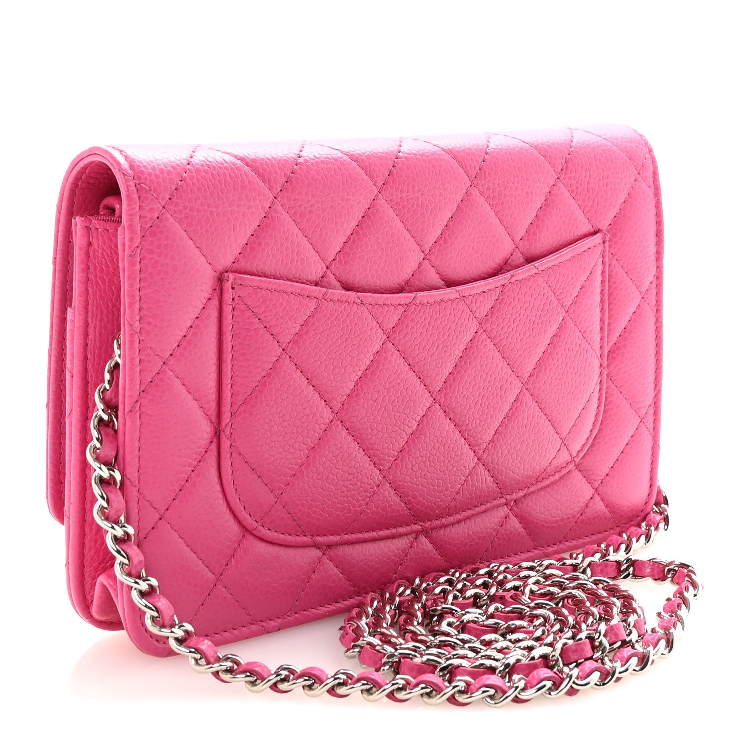 Chanel Caviar Quilted Wallet on Chain WOC Pink 3 of 11