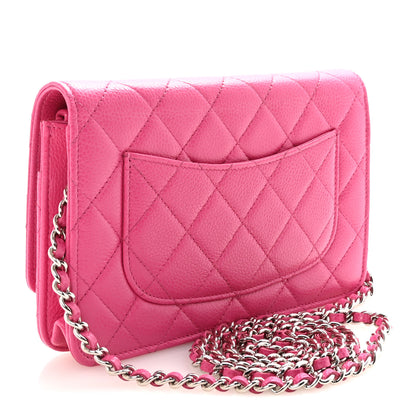 Chanel Caviar Quilted Wallet on Chain WOC Pink 3 of 11