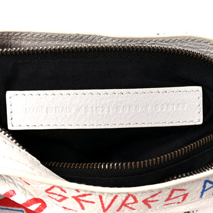 Balenciaga Agneau Graffiti All Over Classic Hardware S City White Bleu Rouge 9 of 18