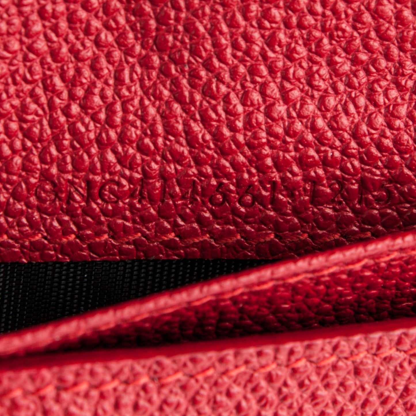 Grained Calfskin Rive Gauche Compact Zip Around Wallet Red