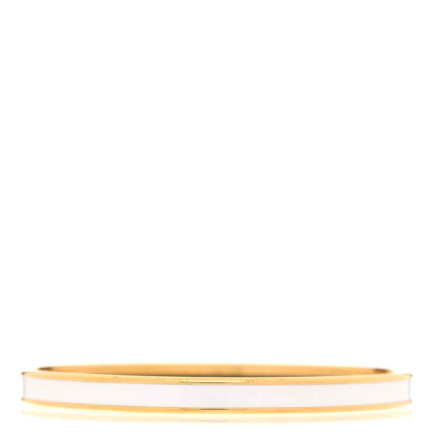 Hermes Enamel Printed Extra Narrow Uni Bracelet 62 White 3 of 6