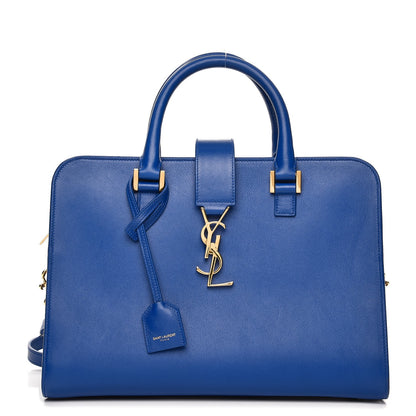 Saint Laurent Calfskin Small Monogram Cabas Blue Majorelle 1 of 9