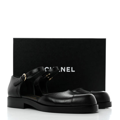 Chanel Shiny Goatskin Mary Jane Flats 38.5 Black 9 of 9