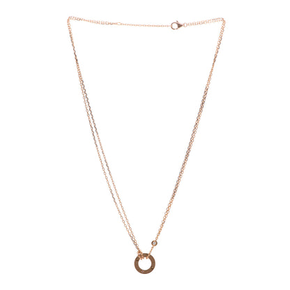Cartier 18K Pink Gold 1 Diamond 1 Pink Sapphire LOVE Necklace 3 of 6