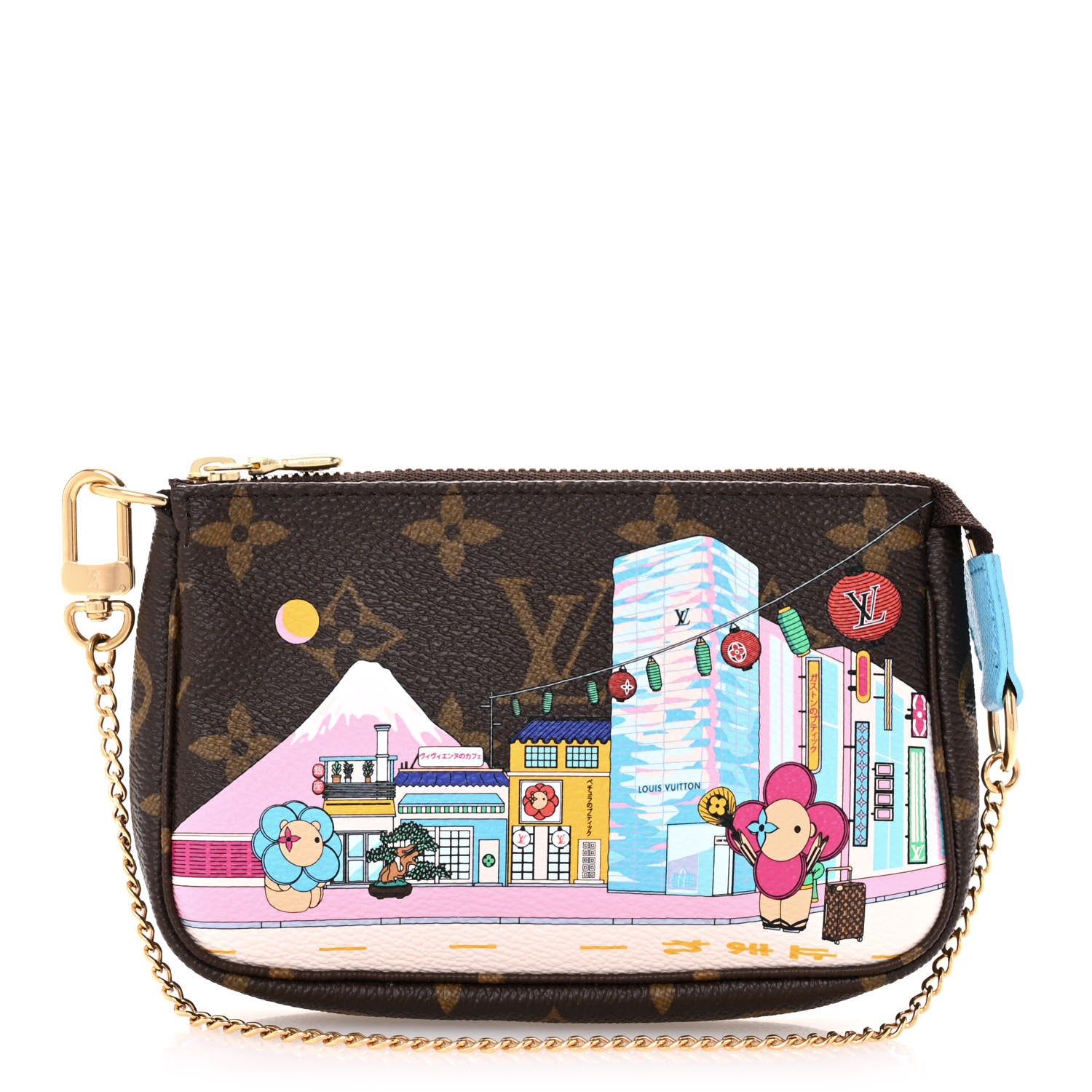 Louis Vuitton Monogram 2022 Christmas Animation Tokyo Mini Pochette Accessories Blue 1 of 8